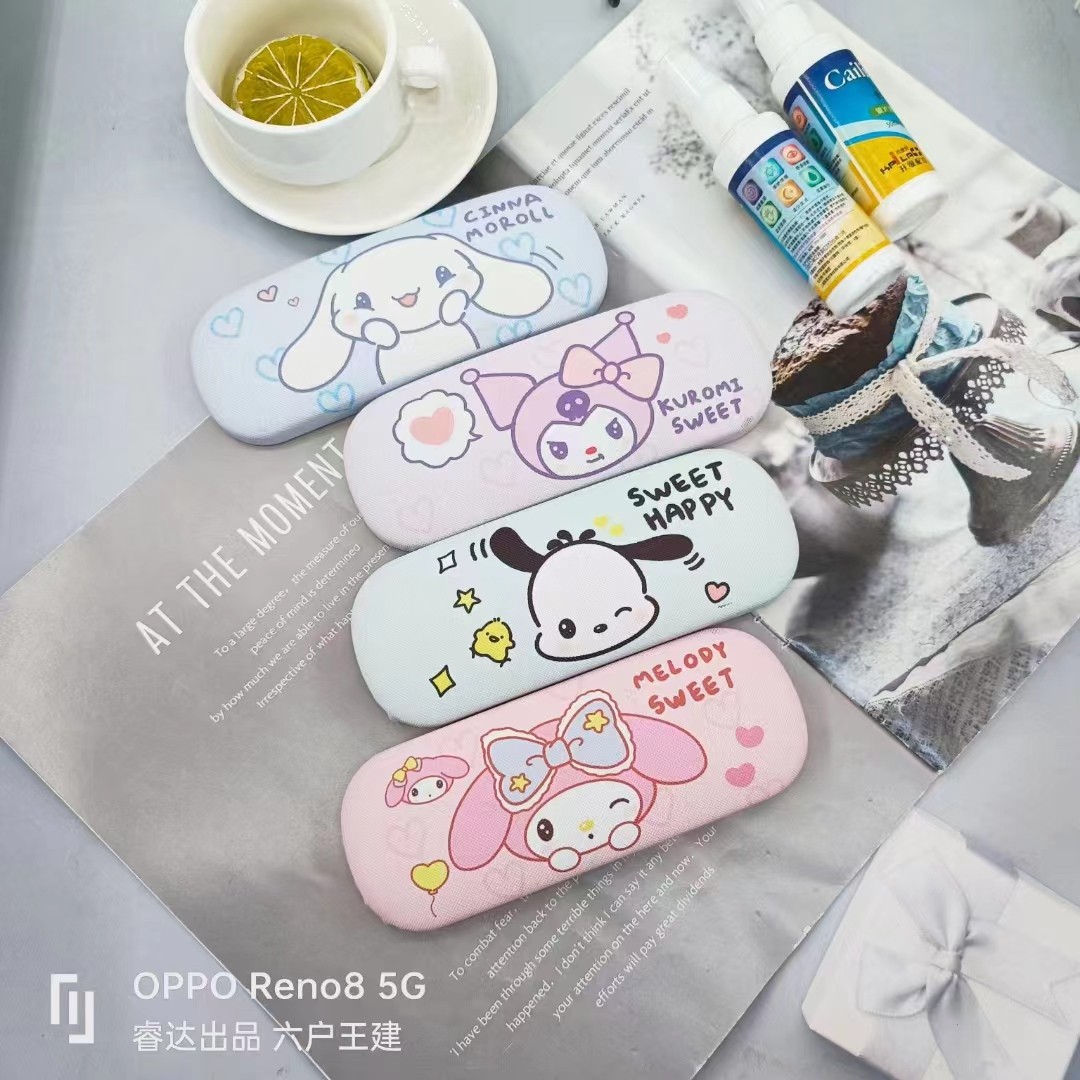 新款卡通眼镜盒大框印花学生儿童抗压近视镜太阳墨镜盒定制印LOGO