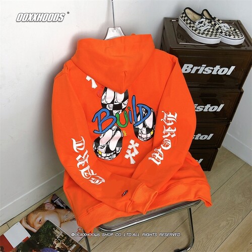 鲜艳涂鸦恶搞趣味薄卫衣十字架