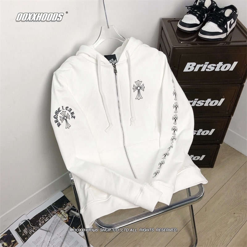 印花鸳鸯十字架外套卫衣黑白