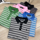 无敌款 复古oldschool怀旧vintage条纹十字架落肩polo宽松os长袖