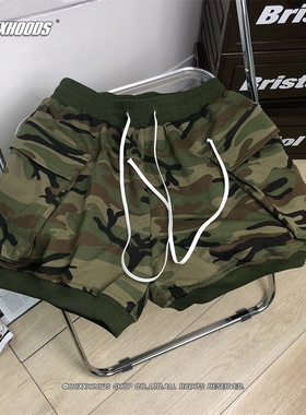 经典迷彩纯色原创国潮牌收缩薄款夏季欧美高街fog风纯棉男女短裤
