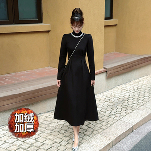 2025秋冬高级感内搭外穿亮片钉钻打底裙赫本连衣裙显瘦小黑裙