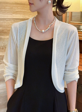 2025年夏季新款韩版时尚百搭简约显瘦薄款外搭罩衫防晒开衫上衣女