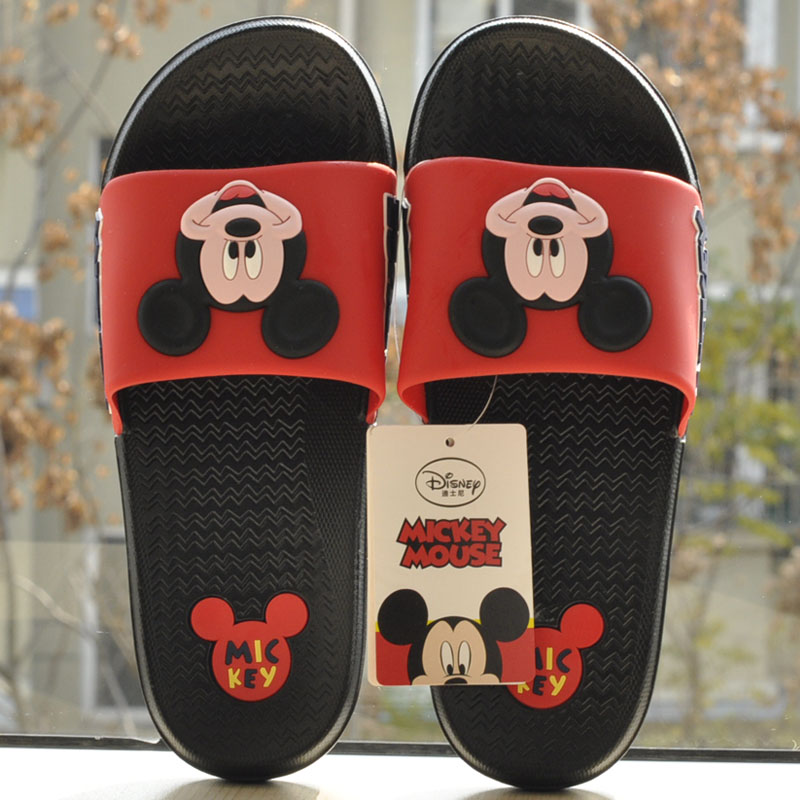 迪士尼儿童凉拖鞋米奇亲子男女童夏季室内防滑软底浴室拖鞋中大童