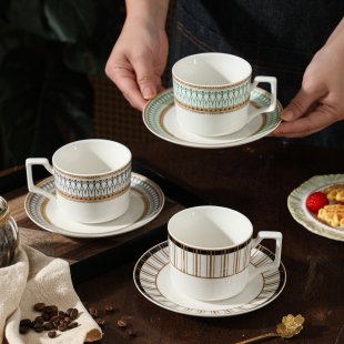 轻奢高级感骨瓷咖啡杯碟套装女士专用高颜值英式下午茶精致杯子
