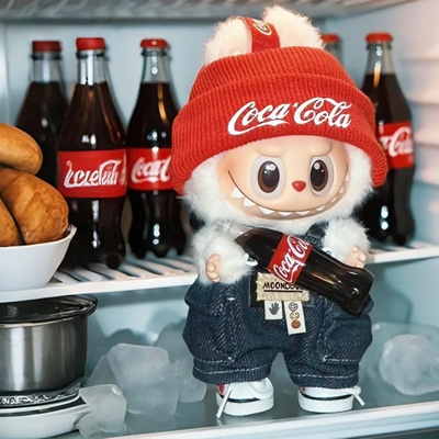 可乐labubu娃衣一二三代拉布布衣服3.0工作背带裤搪胶公仔着替穿