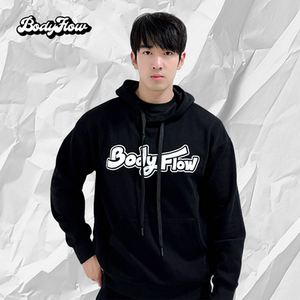 BODYFLOW连帽卫衣美式高街四季新款长袖宽松黑色外套上衣原创设计