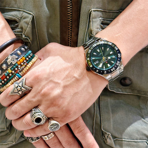 Naviforce可乐圈防水钢带手表男