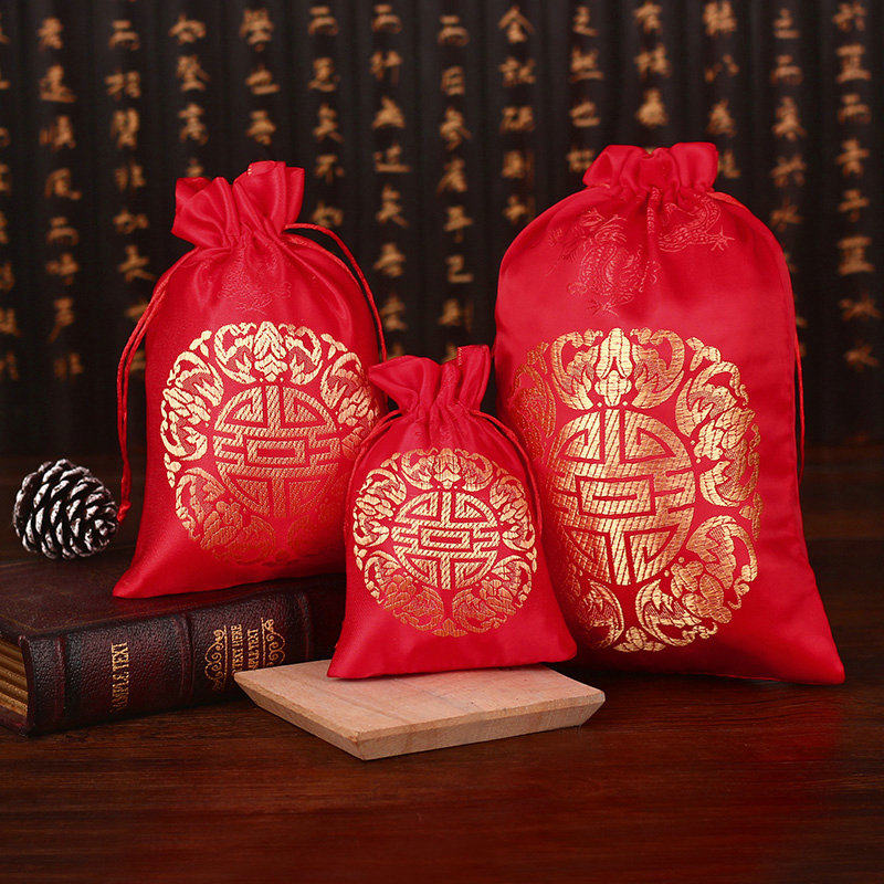 婚庆用品 创意锦缎喜糖袋喜蛋包装盒礼品袋子结婚糖果袋糖果盒子