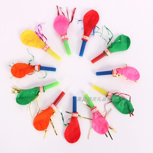 金丝带口哨会响的吹龙气球儿童哨子玩具生日派对用品地摊气球处理