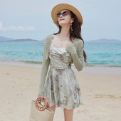 情侣款 泳衣夏2025新款 水上乐园连体高级感显瘦微胖遮肉女士游泳衣