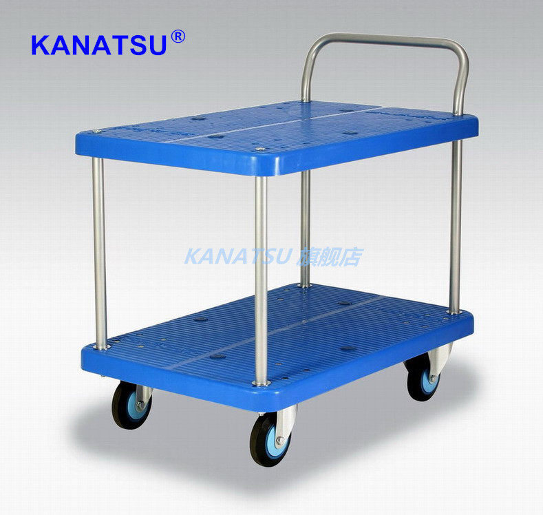【希世】KANATSU品牌静音手推车PLA300Y-T2双层平板车工具车推车