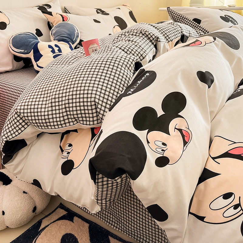 迪士尼床上四件套全棉纯棉儿童卡通床品被套学生宿舍床单人三件套