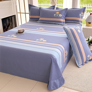 加厚磨毛全棉床单单件秋冬学生宿舍床品单双人纯棉被单枕套三件套