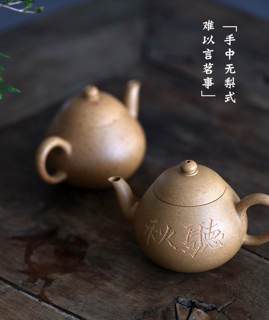 一水堂宜兴原矿手工紫砂壶家用段泥梨式斗茶小品170毫升内推球孔