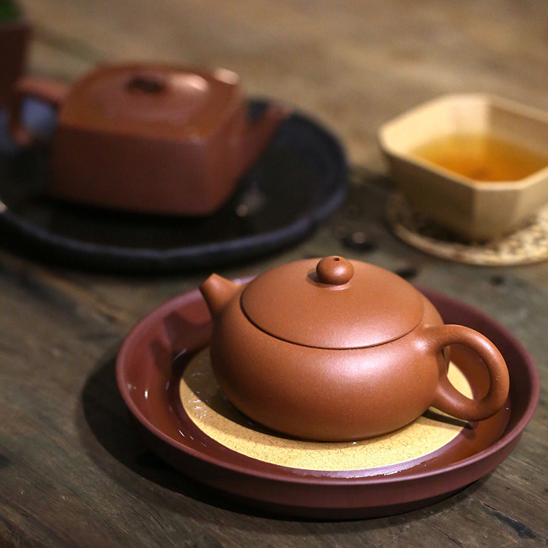 一水堂宜兴紫砂壶原矿西施壶降坡泥纯手工扁西施壶茶壶茶具160ml