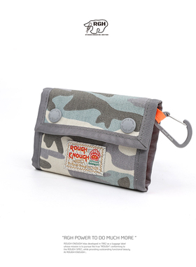 RGH 迷彩帆布钱包男款多卡位卡包多功能零钱包钱夹短款硬币小钱包