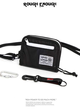 RGH 潮牌帆布拉链卡包挂绳便携小防水男生零钱包钱夹多卡位卡片夹