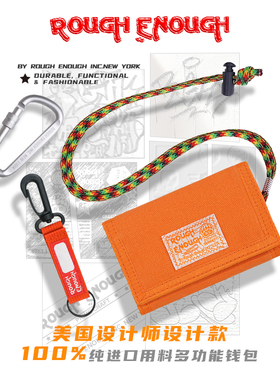 Rough Enough帆布钱包女孩卡包零钱包旅行小钱包卡套男多卡位小包