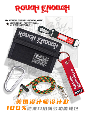 Rough Enough帆布钱包卡包男款大学生校园卡套驾驶证件防盗刷银包