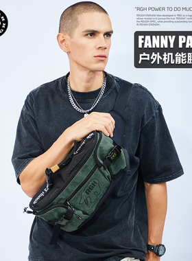 RGH 美式斜挎包防水户外机能腰包大容量胸包男款摩托机车骑行腰包