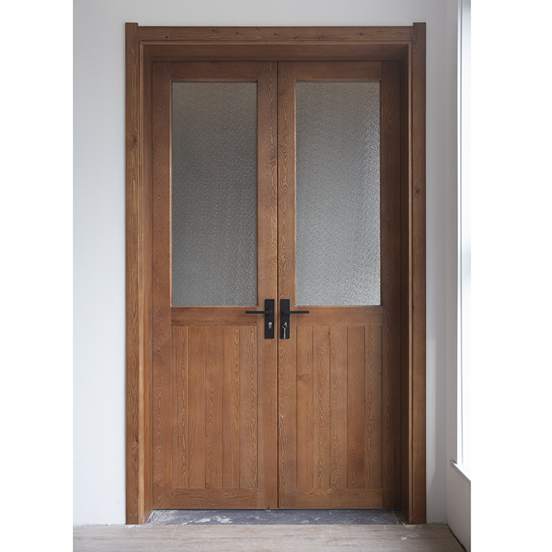 松木原木室内对开门定制 家装工装实木门 公寓别墅民宿纯原木门