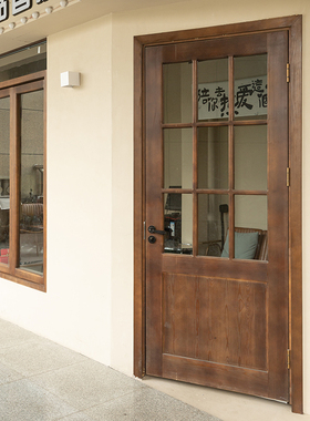 定制多扇左右推拉窗实木上下折叠窗网红店铺门窗原木入户门窗户