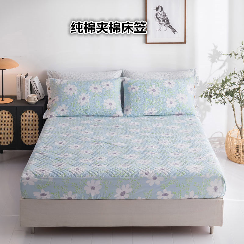 纯棉夹棉床笠单件加厚全棉1.8m1.5米1.2米席梦思床护垫保护套床罩,床上用品,床笠,淘宝优惠券,粉丝福利购,淘宝优惠卷