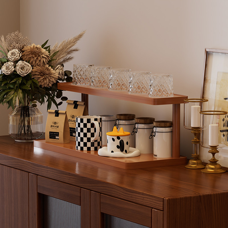 桌面置物架杯子收纳架办公室台面工位水杯咖啡杯茶具桌上小型杯架