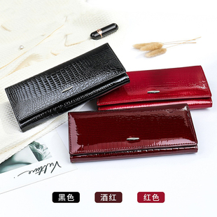新款长款钱包女款高级感女式真皮零钱包时尚头层牛皮皮夹手拿包