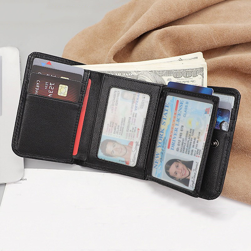 复古真皮男士三折钱包头层牛皮竖款钱夹rfid防盗刷多卡位零钱包,箱包皮具/热销女包/男包,钱包,淘宝优惠券,粉丝福利购,淘宝优惠卷