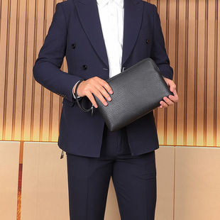 新款真皮男士手拿包头层牛皮商务手包男款时尚信封包手腕包手拎包