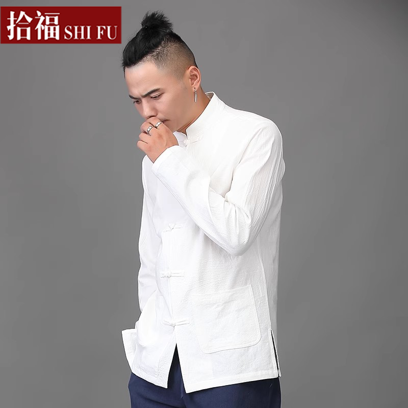 拾福中青年男士纯棉长袖唐装