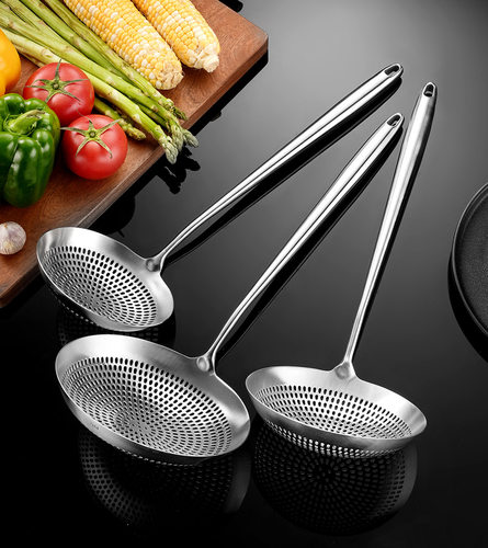 316不锈钢漏勺家用一体成型食品级笊篱饺子捞面勺油炸漏网滤勺