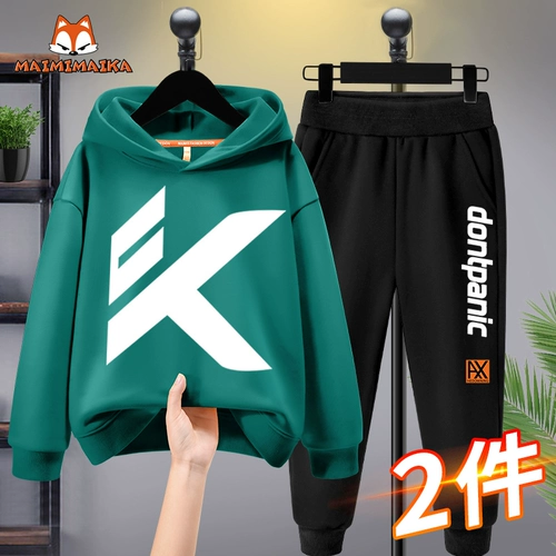 Весенний комплект для мальчиков, детская толстовка, популярно в интернете, коллекция 2021, в корейском стиле, свободный крой, подходит для подростков, в западном стиле