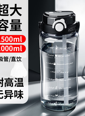 大容量水杯带吸管耐高温