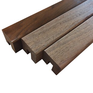 北美黑胡桃木楼梯扶手实木原开槽轻奢极简卡玻璃扶手定制现货新品