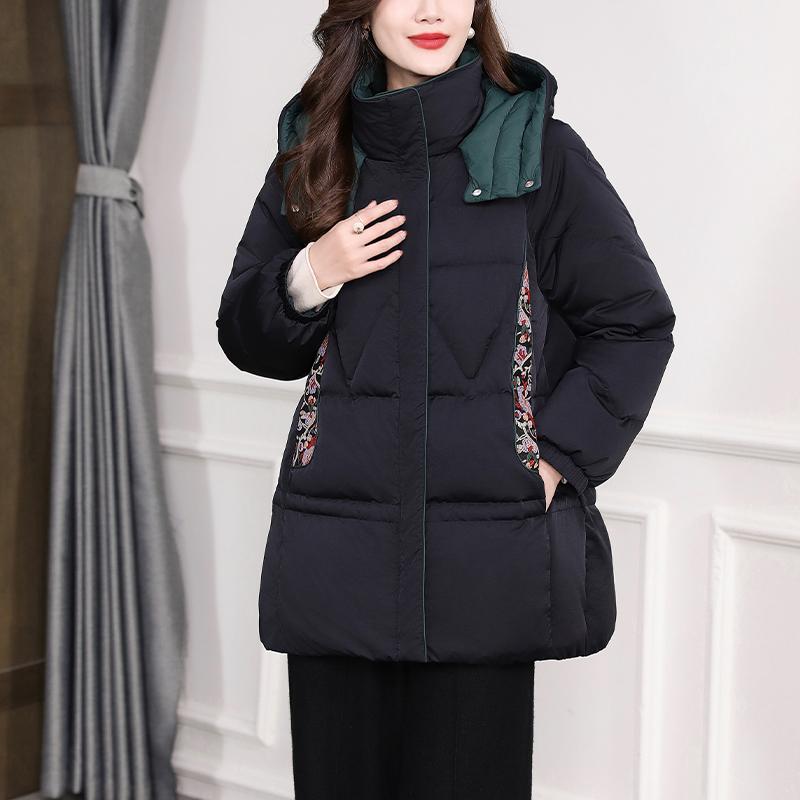 洋气中长款鹅绒妈妈冬装飘朵