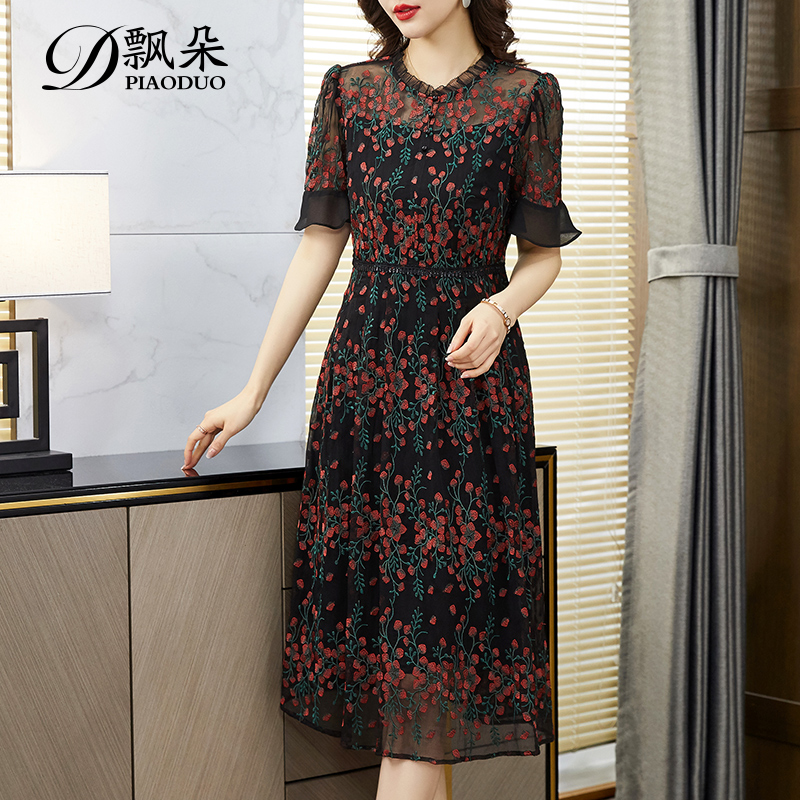 杭州真丝连衣裙妈妈装