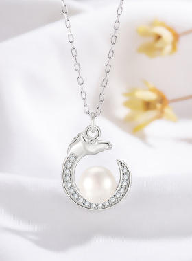 S925纯银珍珠福马项链本命年饰品