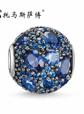 深蓝色椭圆大小钻串珠子~托马斯萨博 Beads 欧美个性时尚珠散珠
