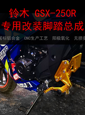 适用于铃木GSX250R 摩托车GSXR250 16-20年 改装升高脚踏总成支架
