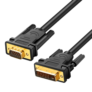 dvi转vga线DVI24+5转VGA公对公台式电脑显示器24+1连接线1/2/3米