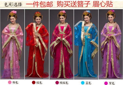 汉服仙女贵妃拖尾唐装表演服古装