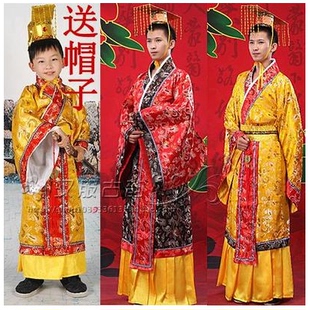 唐朝皇帝服装古装秦朝汉武帝古代龙袍汉太子男士古装汉服演出服秋