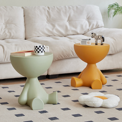 北笙奶油风小平头边几装饰摆件