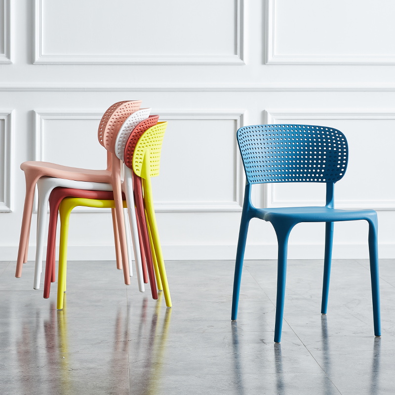 北欧餐椅家用塑料椅子现代简约经济洽谈书桌椅凳子靠背加厚休闲椅