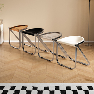 中古折叠凳ins简约现代家用餐椅设计师北欧亚克力咖啡店透明椅子