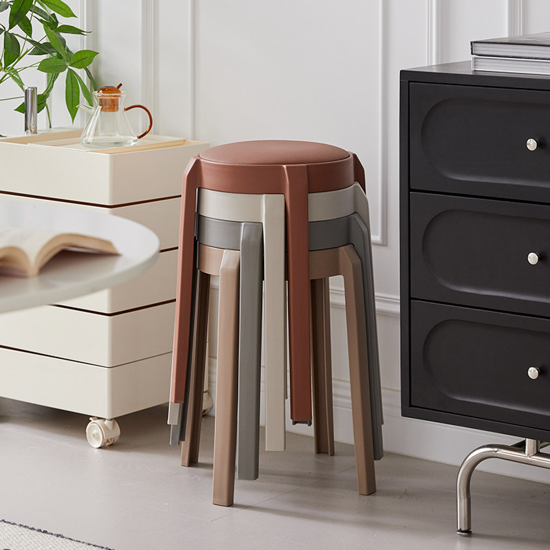 塑料凳子家用可叠放加厚高板凳软包圆板凳简约餐厅备用餐桌高椅子,住宅家具,其它凳子,淘宝优惠券,粉丝福利购,淘宝优惠卷