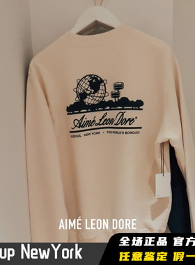 正品 Aime Leon Dore Unisphere 皇后区地标经典logo复古圆领卫衣